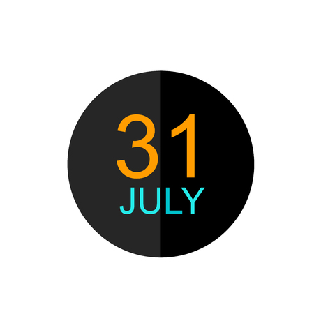 Flat Calendar Icon in Circle Frame for Web, App, Internet, Smartphone Interface. Date Vector Buttonのイラスト素材
