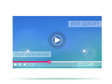 Video player. Media interface for web. Vector illustration.のイラスト素材