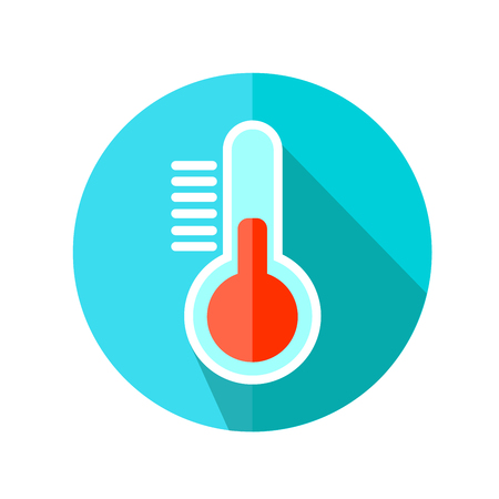 Thermometer Flat Icon. Weather Forecast. Vector Illustration.のイラスト素材