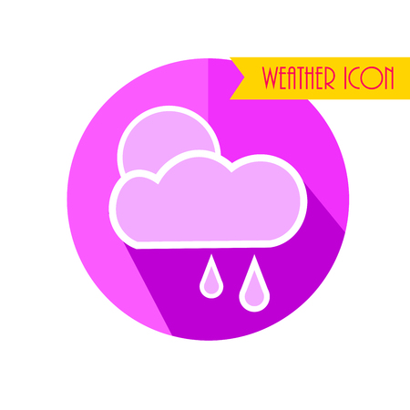 Cloud , Rain and Sun Icon. Weather Forecast. Vector Illustration.のイラスト素材