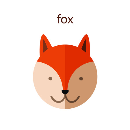 Line Animal Head Icon Set. Vector Illustration.Foxのイラスト素材
