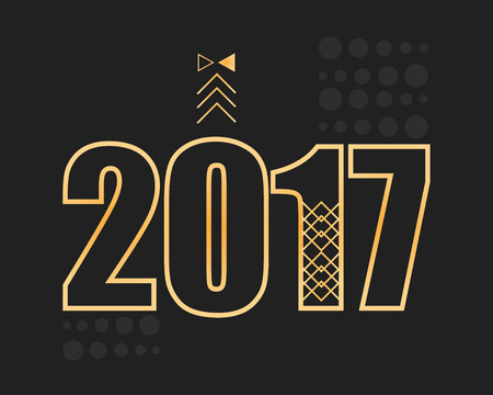 2017 new year modern banner. Geometric simple style with shapes.Vector Illustrationのイラスト素材