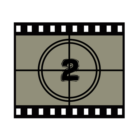 Film Screen Countdown Numbers. Vector Movie Illustrationのイラスト素材