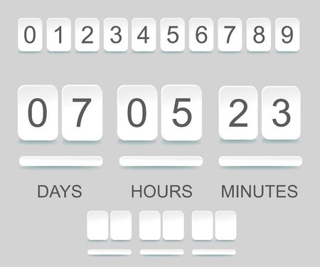 Countdown timer template. Counter design for website with numbers. Vector illustrationのイラスト素材