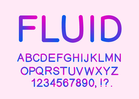 Modern font. Alphabet and numbers. Vector typography. ABCのイラスト素材