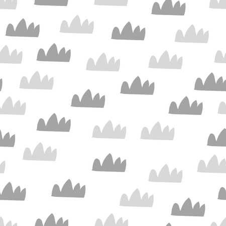 Seamless PATTERN WITH CLOUD OR CROWN IN SCANDINAVIAN STYLE. VECTOR ILLUSTRATIONのイラスト素材