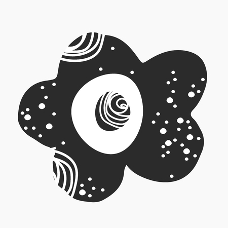 Hand drawn abstract flower in scandinavian design with graphic elements. For poster,kids,nursery,wrapping or textile. Scandinavian poster.Vector illustrationのイラスト素材