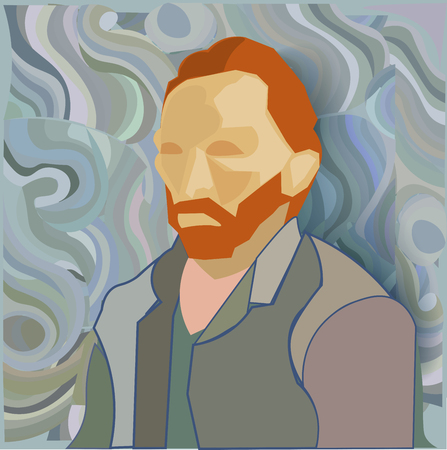 Man portrait. Abstract art. Paper cut style. Vector illustrationのイラスト素材