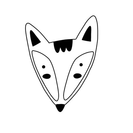 Fox character illustration. Cute cartoon animal vector illustration. Abstract icon for baby posters,...