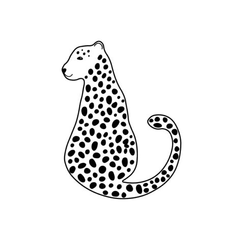 Leopard or cheetah character design. Cute cartoon animal vector illustration. Abstract icon for baby posters, art prints, fashion apparel or stickers.のイラスト素材