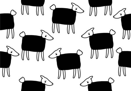 Animal seamless pattern with sheep. Vector backgroundのイラスト素材