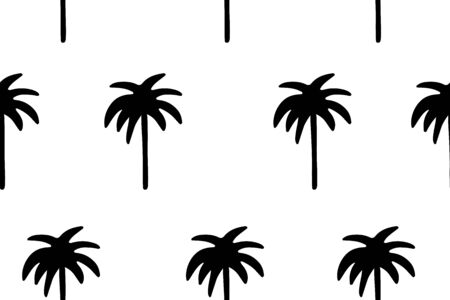 Black and white abstract seamless pattern. Vector minimalist simple background