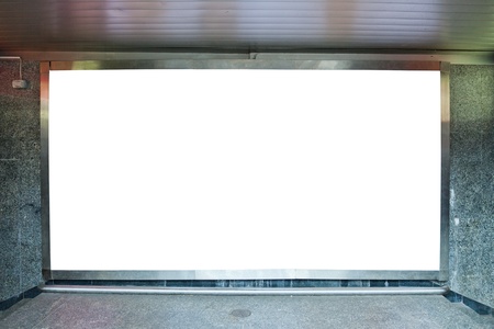 Blank billboard on a wall in subway underground の写真素材