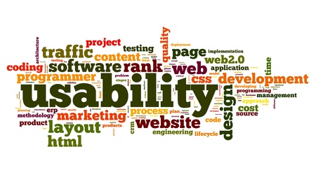 Web usability concept in tag cloud on white backgroundの写真素材
