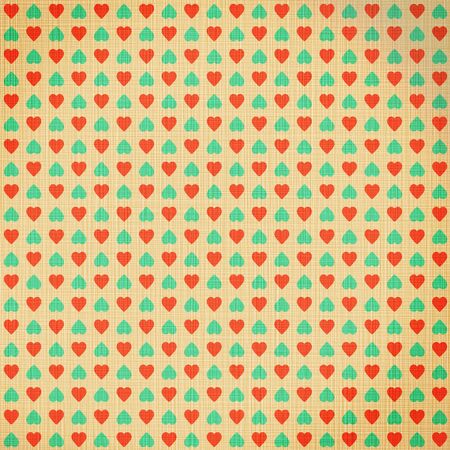 Valentines hearts pattern - abstract background on old canvasの写真素材