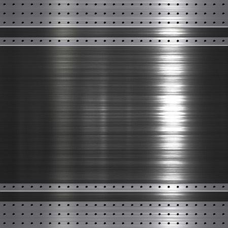 Metal plate on metal mesh background or textureの写真素材