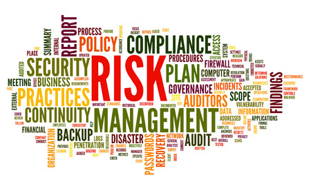 Risk and compliance in word tag cloud on whiteの写真素材