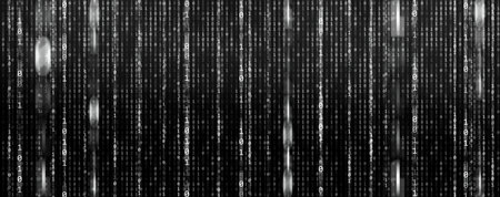 Binary Code backgrounds, a sequence of zero and one white number on a black background. Numbers of...