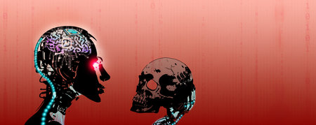 AI is a threat to humans. Artificial Intelligence, godlike, can potentially destroy the human race...