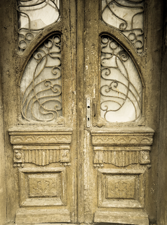 old wooden door, vintage photoの写真素材