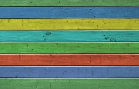 Wall of pine multicolor wood board. Lining closeup, frontally.の写真素材