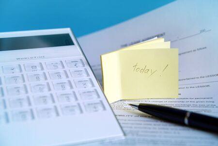Business still-life with a with a reminderの写真素材