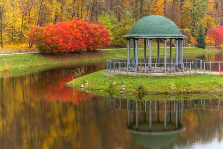 park, autumn, nature, panorama, landscape, garden, colorful trees, seasonautumnal mood, colors of autumn, autumn landscape, city park, green, yellow, gold, beautiful, romance, loveの写真素材