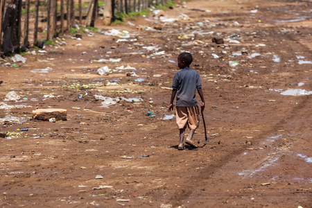 Masai Mara, Kenya - 02 January: Unknown African child on January 2, 2013 in Masai Mara, Kenya.のeditorial素材