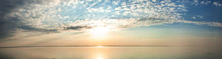 beautiful sunset sunrise water nature calm quiet beautiful landscapeの写真素材