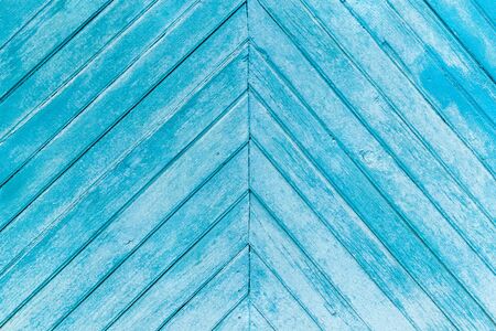 Wooden board.Close-up of the blue painted wooden texture background.の写真素材