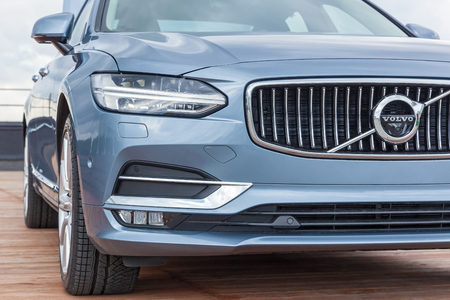 KYIV, UKRAINE of November, 14 Presentation of new car Volvo S90 in the Official representative office in Ukraine. A new model of Volvo S90 is in a salon.のeditorial素材