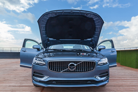 KYIV, UKRAINE of November, 14 Presentation of new car Volvo S90 in the Official representative office in Ukraine. A new model of Volvo S90 is in a salon.のeditorial素材
