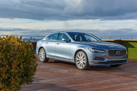KYIV, UKRAINE of November, 14 Presentation of new car Volvo S90 in the Official representative office in Ukraine. A new model of Volvo S90 is in a salon.のeditorial素材