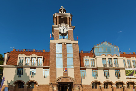 Sighnaghi Kakheti Georgia June 17, 2017: buildings of the city administration of Sighnaghi
