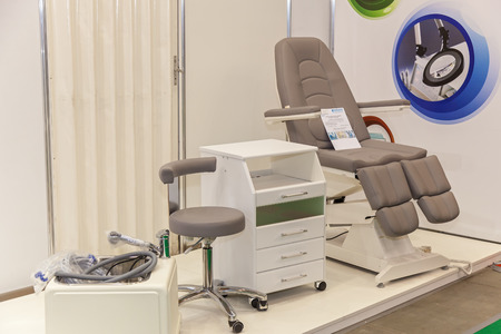 Ukraine Kiev 22 September 2017: professional make-up equipment on Intercharm Ukraine on September 22, 2017 in Kievのeditorial素材