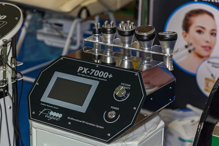 Ukraine Kiev 22 September 2017: professional make-up equipment on Intercharm Ukraine on September 22, 2017 in Kievのeditorial素材