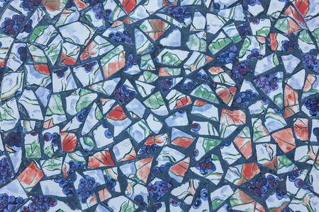 Abstract of colorful cracked mosaic texture as background, background of broken mosaic with drawings...