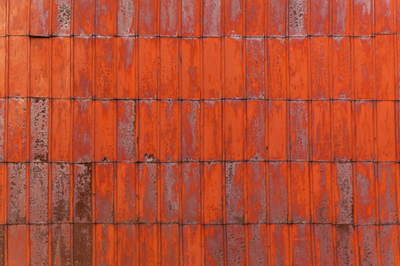 red metal texture with rust, Red metal sheet for industrial building and construction.の写真素材