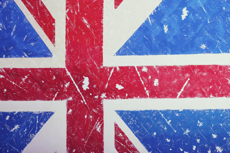 United Kingdom A flag with a vintage and old background can be used as a cover for wallpaper pamphlets or for a presentation background also there is room for copying text.Vintage wall texture background for design and artworkの写真素材