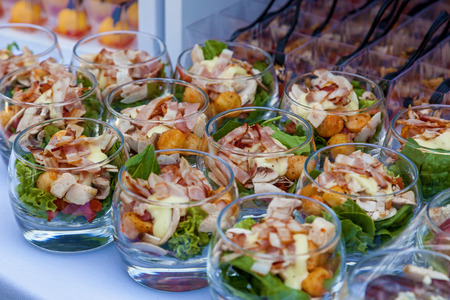 Tasty snacks for events and celebrations, catering foodの写真素材