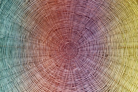 Circular wickerwork,Wickerwork a colorful background for design and creativity can be used as a cover for brochures or wallpapersの写真素材