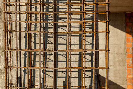 Design of reinforcement frame reinforcement for concrete frame house, brick house, formwork for...