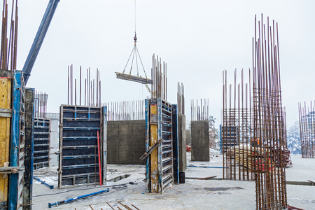 Design of reinforcement frame reinforcement for concrete frame house, brick house, formwork for...