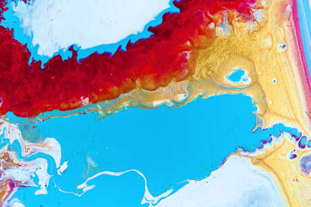 Drawing technique fluid art. Abstract colorful texture, wallpaper, background for design and...