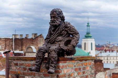Lviv Ukraine December 21, 2019: Male chimney sweep of the House of Legends in Lvov, Ukraine. Lviv is the most European city in Ukraineのeditorial素材