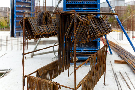 Metal structures from reinforcement for pouring concrete in monolithic construction. Construction...