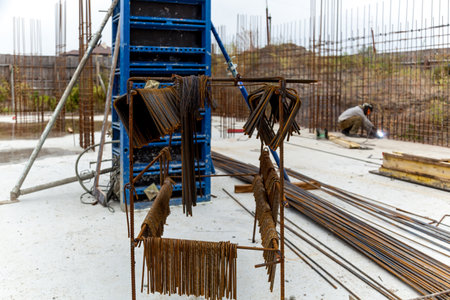 Metal structures from reinforcement for pouring concrete in monolithic construction. Construction...