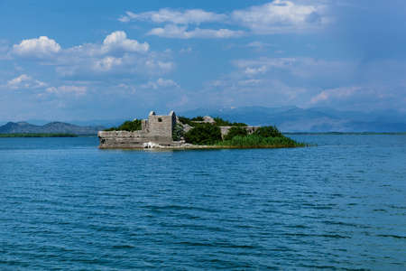 The ruins of the old fortress of the grimour prison, lake Skadar, Montenegro, Europeの写真素材