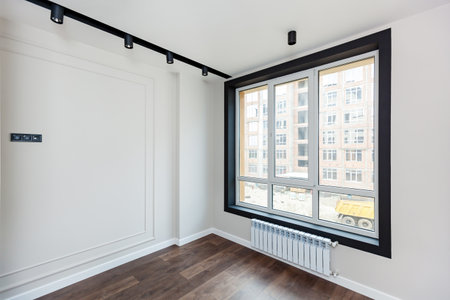 interior photo, apartment after new renovation without furniture in loft style