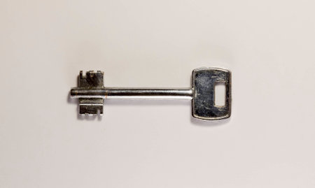 Old key. Bronze and steel.の写真素材